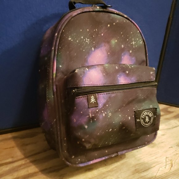 Mini Backpack PARKLAND space sky design black purple green cooler material linin - Picture 8 of 11